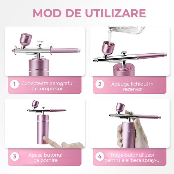 KIT Aerograf pentru Unghii & Altele AIRBRUSH STAR™