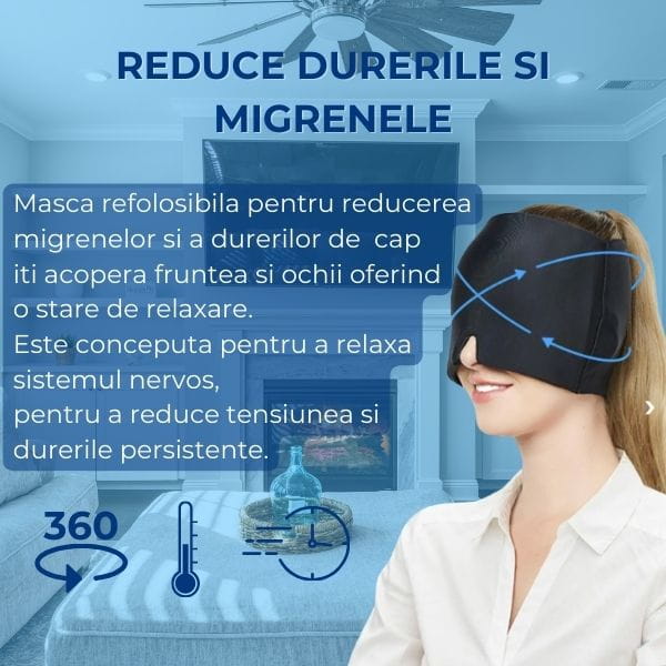 Masca Compresiva cu Gel pentru Migrene si Dureri