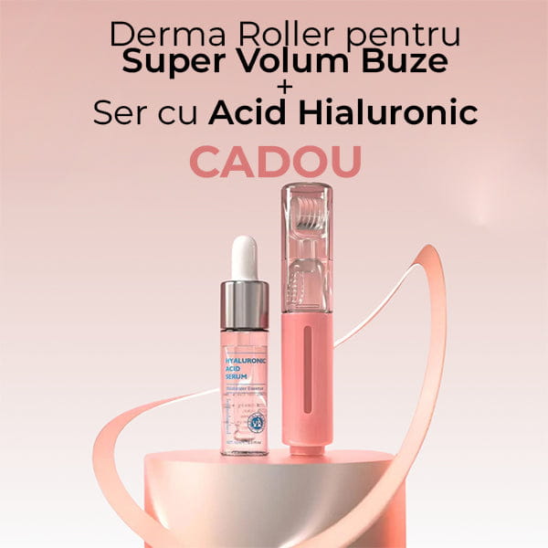 KIT pentru Super Volum Buze cu Derma Roller si Ser Cadou LIPSTAR™