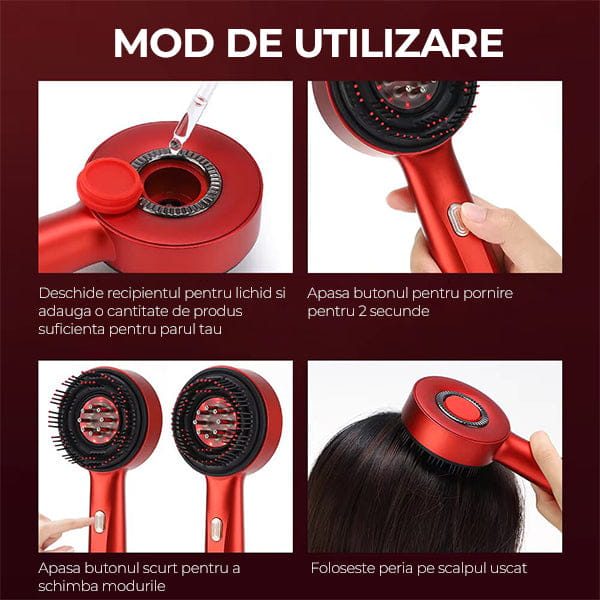 Perie Electrica cu Aplicator Ulei pentru Regenerarea Parului SCALP™