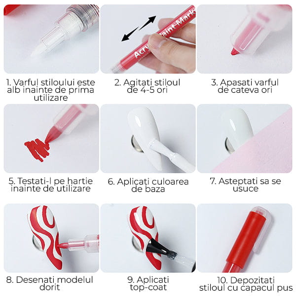 Set 12 Stilouri Acrilice 3D pentru Unghii PAINTIFY ART™