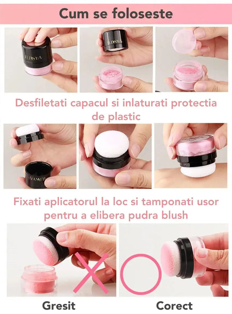 Blush Pudra cu Aplicator ILISYA
