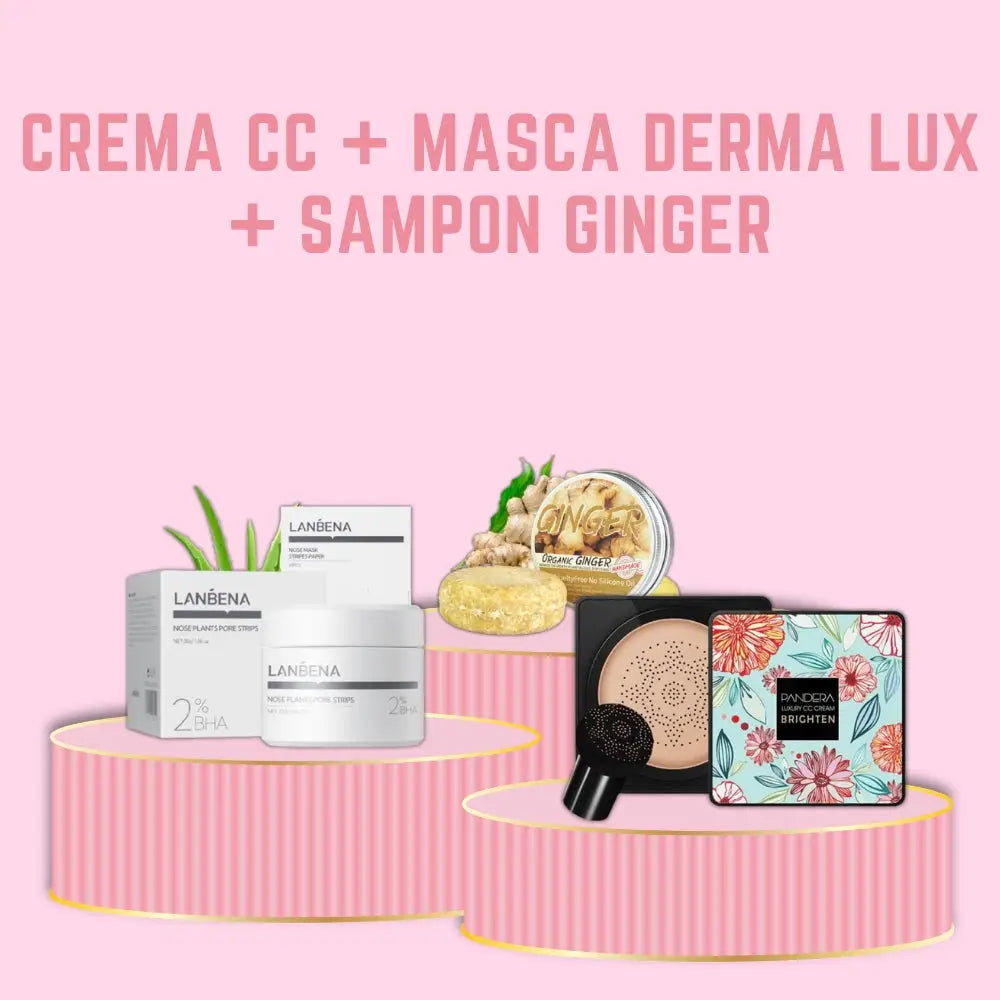 Crema CC Matifianta + Masca Derma Lux + Sampon Regenerator Ginger - BRIGHTEN