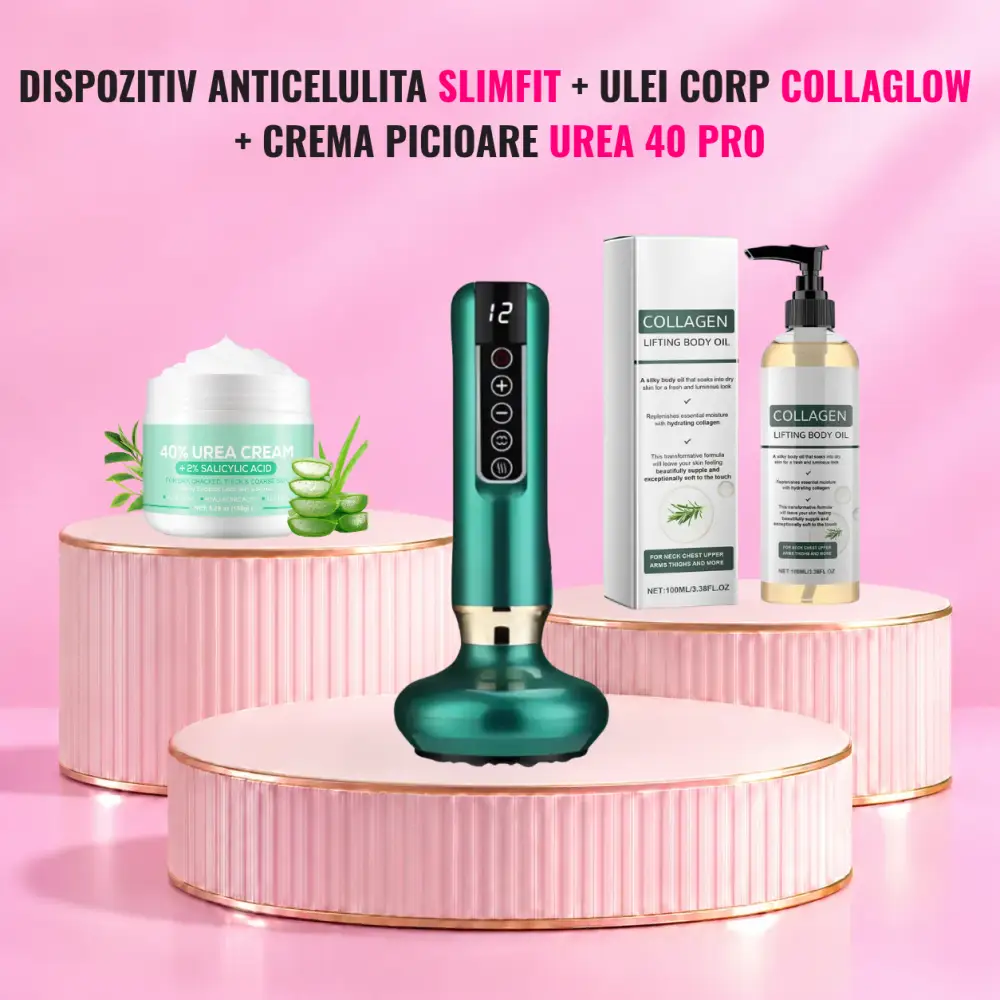 Dispozitiv AntiCelulita SLIMFIT + Ulei Corp COLLAGLOW + Crema Picioare UREA