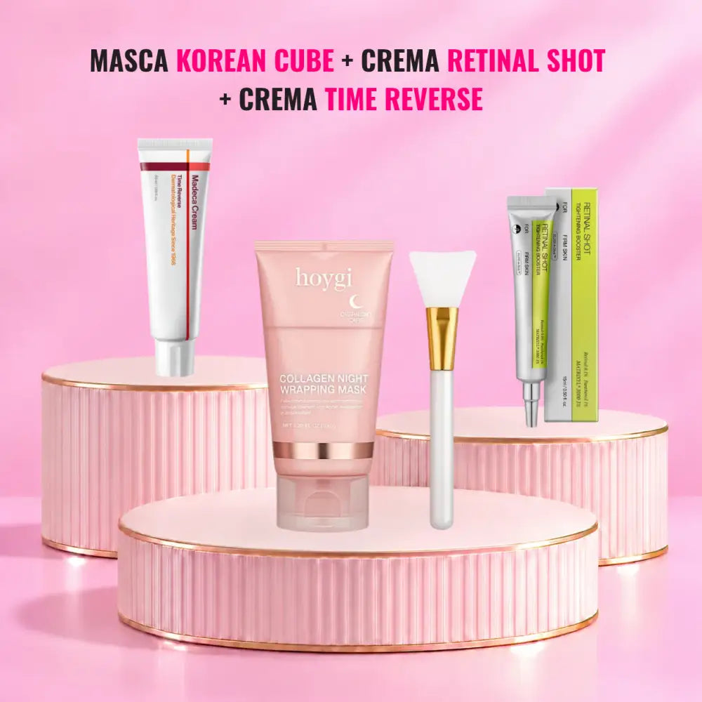 Masca Korean Cube + Crema Retinal Shot + Crema Time Reverse