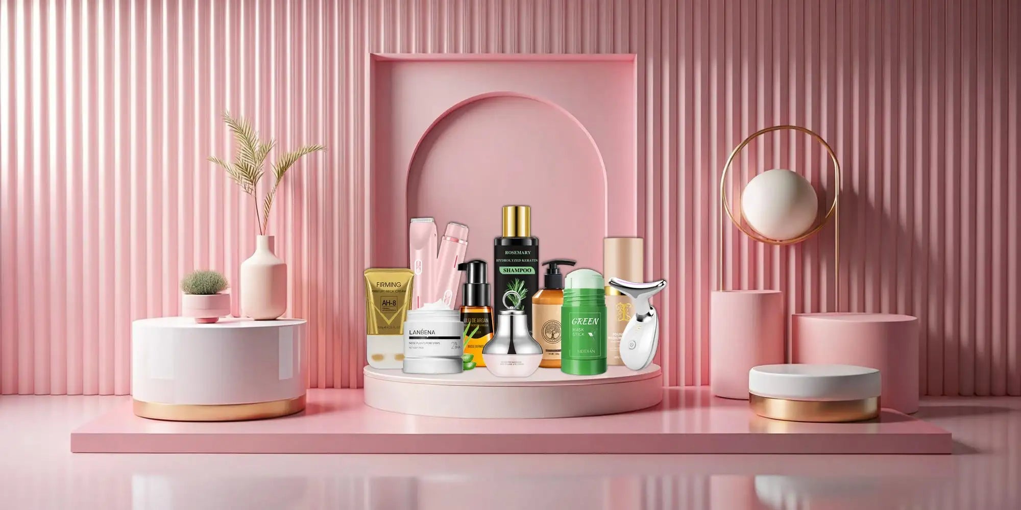 Un role facial elegant, cu ton argintiu, cu un design rotunjit și neted și o estetică minimalistă.