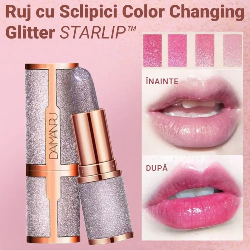 Ruj cu Sclipici Changing Glitter STARLIP™ - Argintiu