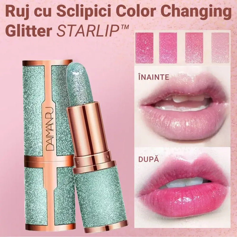 Ruj cu Sclipici Changing Glitter STARLIP™ - Verde