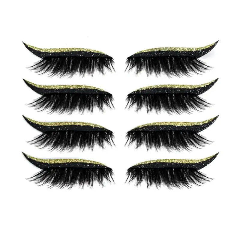 Set 4 Perechi de Gene cu Eyeliner si Glitter Maxi Lash - AURIU