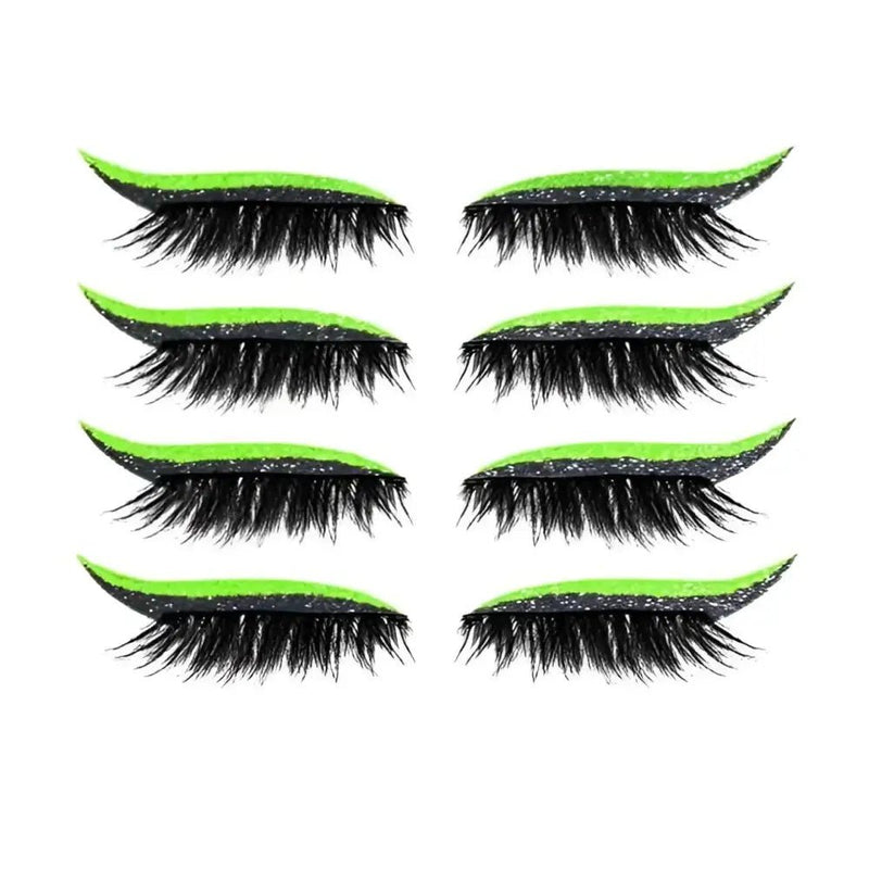 Set 4 Perechi de Gene cu Eyeliner si Glitter Maxi Lash - FOSFORESCENT