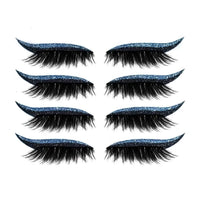 Set 4 Perechi de Gene cu Eyeliner si Glitter Maxi Lash - ALBASTRU