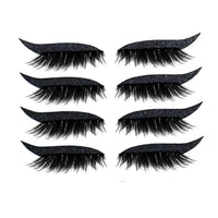 Set 4 Perechi de Gene cu Eyeliner si Glitter Maxi Lash - NEGRU