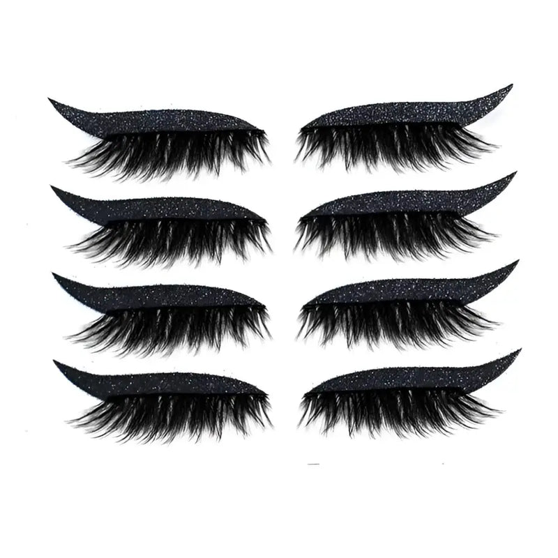 Set 4 Perechi de Gene cu Eyeliner si Glitter Maxi Lash - NEGRU