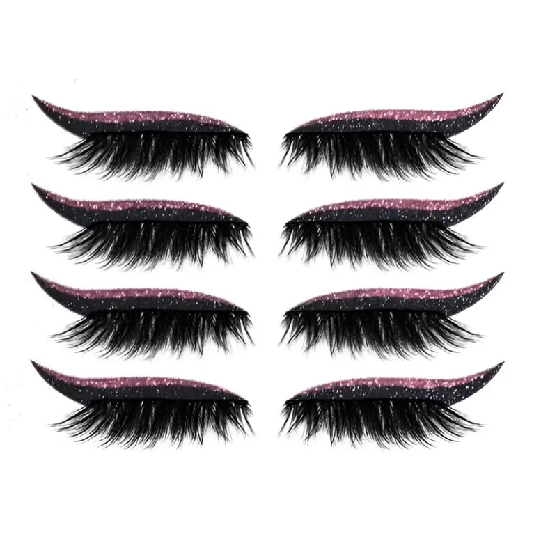 Set 4 Perechi de Gene cu Eyeliner si Glitter Maxi Lash