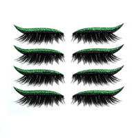 Set 4 Perechi de Gene cu Eyeliner si Glitter Maxi Lash - VERDE