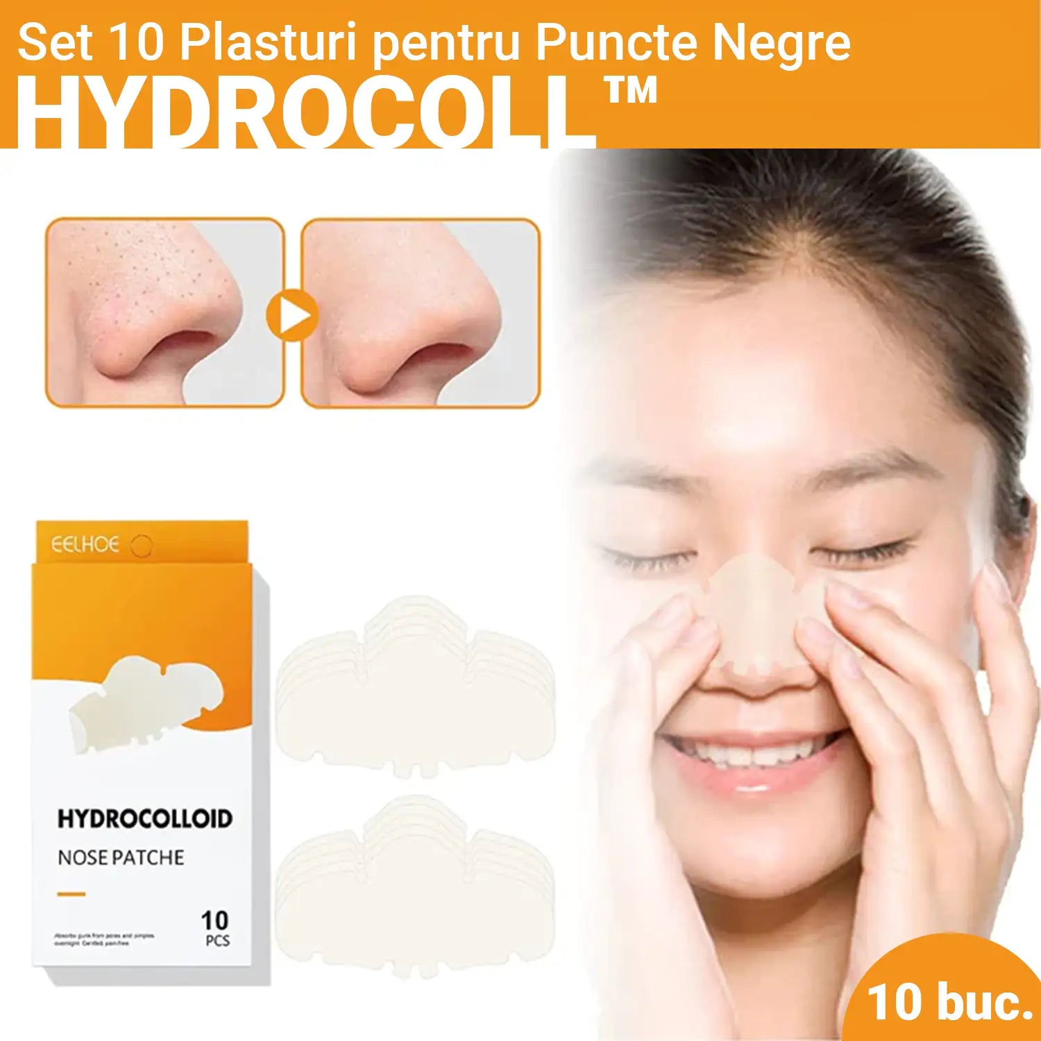 Set 10 Plasturi pentru Puncte Negre HYDROCOLL™