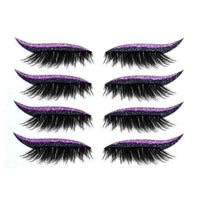 Set 4 Perechi de Gene cu Eyeliner si Glitter reutilizabile Maxi Lash