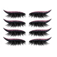 Set 4 Perechi de Gene cu Eyeliner si Glitter reutilizabile Maxi Lash