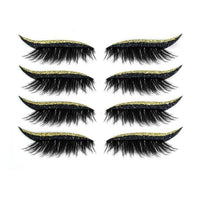 Set 4 Perechi de Gene cu Eyeliner si Glitter reutilizabile Maxi Lash