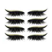Set 4 Perechi de Gene cu Eyeliner si Glitter reutilizabile Maxi Lash