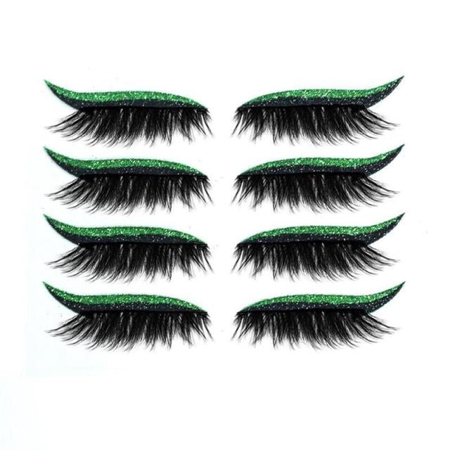 Set 4 Perechi de Gene cu Eyeliner si Glitter reutilizabile Maxi Lash