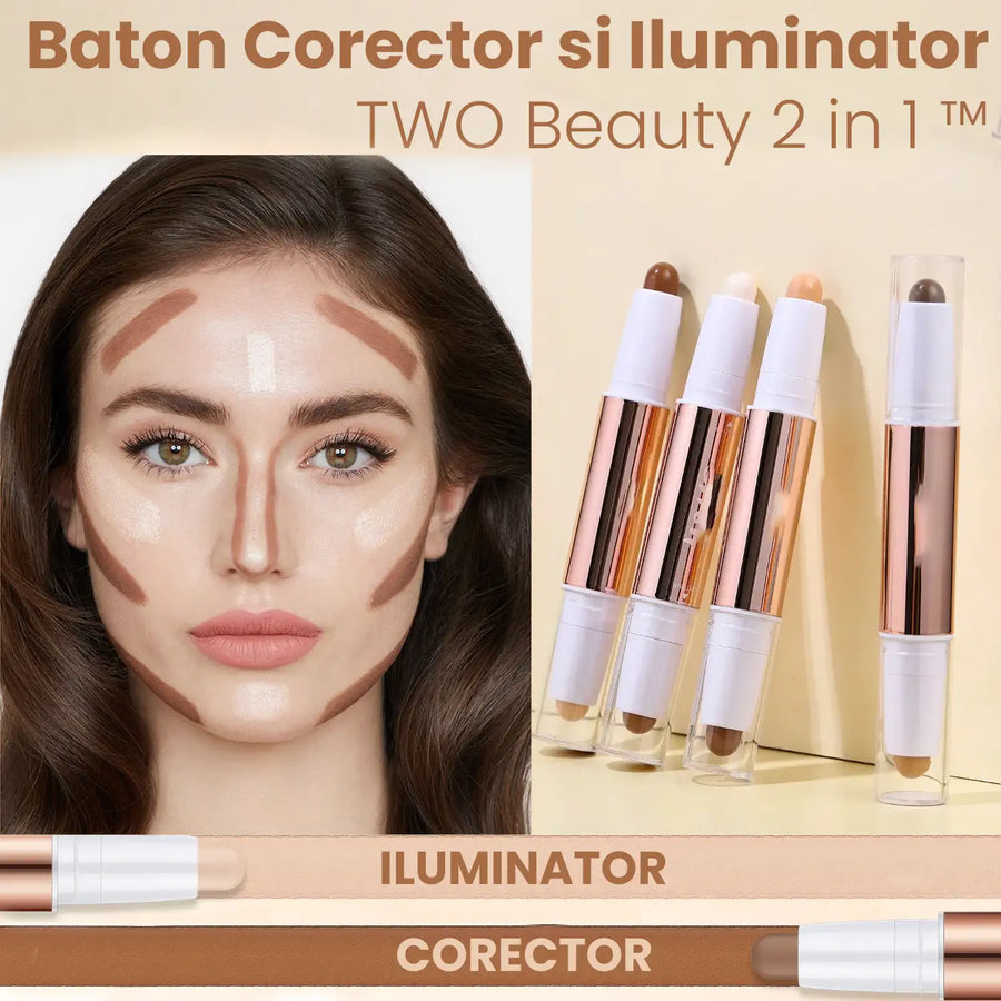 Baton Corector si Iluminator TWO Beauty 2 in 1 ™