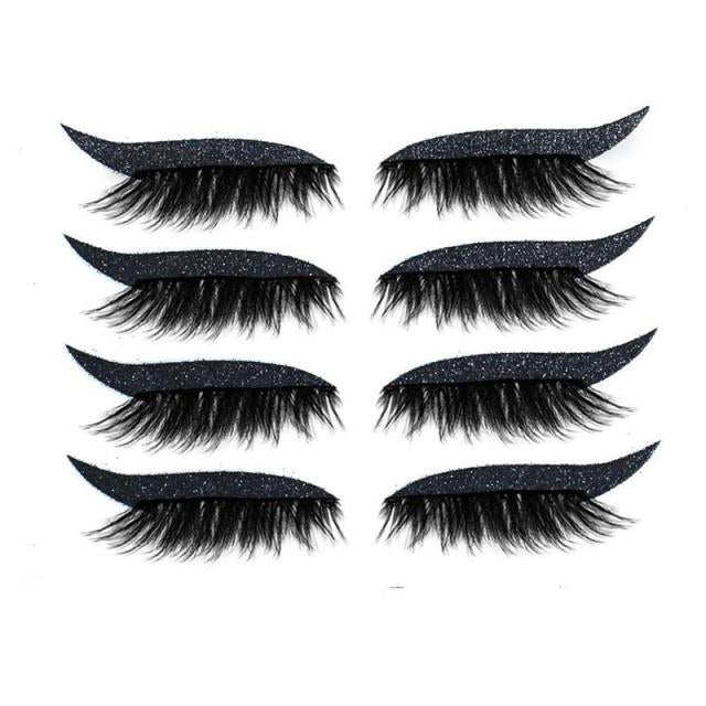 Set 4 Perechi de Gene cu Eyeliner si Glitter reutilizabile Maxi Lash