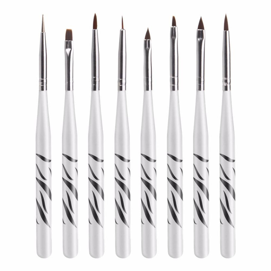 Set 8 Pensule Manichiura Zebra Print