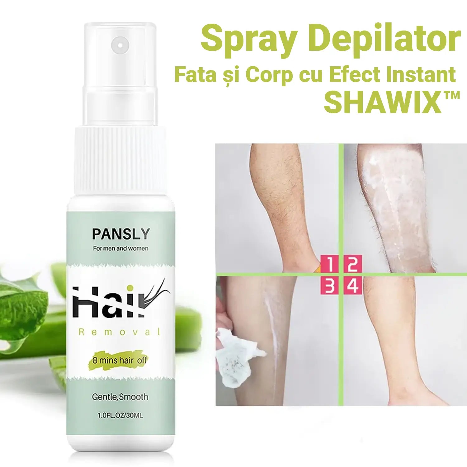 Spray Depilator Fata si Corp cu Efect Instant SHAWIX™